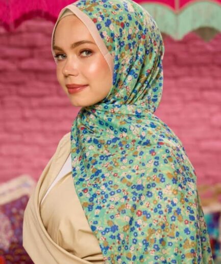 Green Floral Soft Shawl | Non-slip & Breathable